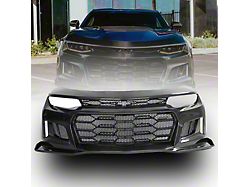 Black Panther Front Bumper Conversion; Gloss Carbon Fiber (17-24 Camaro ZL1)