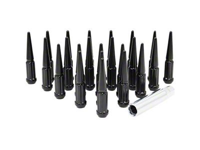 Black Spike Lug Nut Kit; 14mm x 1.5; Set of 20 (10-24 Camaro)