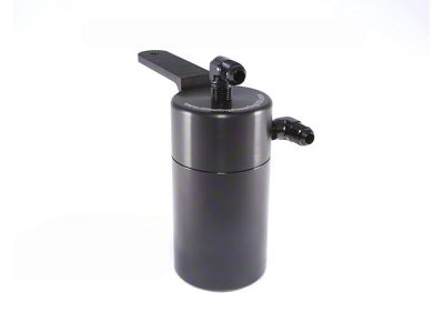 Black Standard Oil Catch Can; Black AN Fittings/Stainless Steel Braided Hoses (10-15 Camaro SS w/ Automatic Transmission)