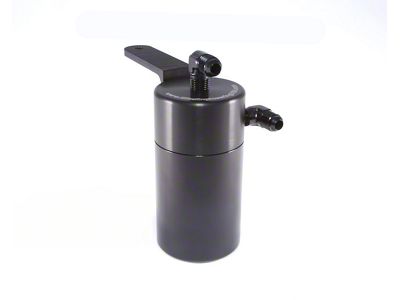 Black Standard Oil Catch Can; Brass Fittings/Rubber Hoses (10-15 Camaro SS w/ Manual Transmission, Z/28)