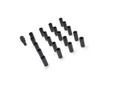 Black XL Tuner Lug Nuts; M14 x 1.5; Set of 20 (10-24 Camaro)