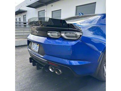 Blade Assault Wicker Bill with Notched Center; Dark Tint (10-15 Camaro SS, ZL1; 16-24 Camaro SS w/ OEM Blade Rear Spoiler)