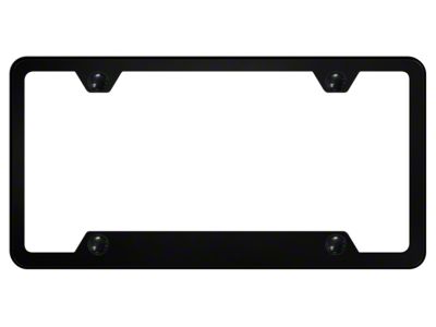 Blank Cut-Out 4-Hole License Plate Frame; Black (Universal; Some Adaptation May Be Required)