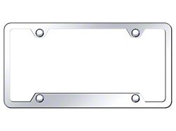 Blank Cut-Out 4-Hole License Plate Frame; Mirrored (Universal; Some Adaptation May Be Required)