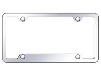 Blank Cut-Out 4-Hole License Plate Frame; Mirrored (Universal; Some Adaptation May Be Required)