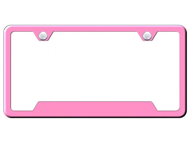 Blank Cut-Out License Plate Frame; Pink (Universal; Some Adaptation May Be Required)