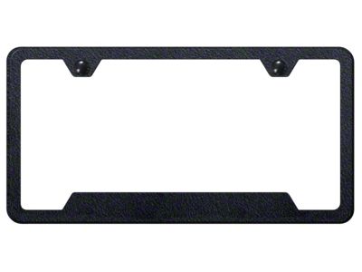 Blank Cut-Out License Plate Frame; Rugged Black (Universal; Some Adaptation May Be Required)