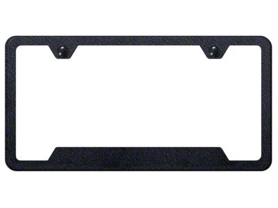 Blank Cut-Out License Plate Frame; Rugged Black (Universal; Some Adaptation May Be Required)