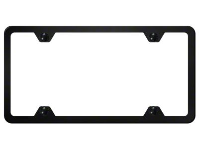 Blank Thin 2-Hole ABS Mini License Plate Frame; Black (Universal; Some Adaptation May Be Required)