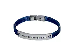 Camaro Blue Cable Bracelet; 7.25-Inch