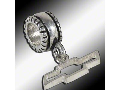 Bowtie Emblem Charm; Sterling Silver