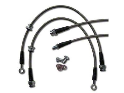 Braided Stainless Steel Brake Line Kit; Front and Rear (10-15 Camaro SS)