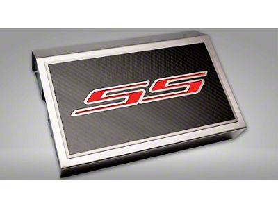 Brushed Fuse Box Cover with Carbon Fiber RS Top Plate; Black Carbon Fiber (16-24 Camaro SS)