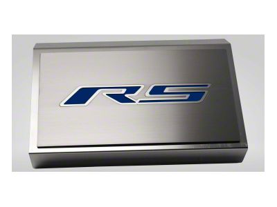 Brushed Fuse Box Cover with RS Top Plate; Solid Dark Blue (16-24 Camaro LT w/ RS Package)