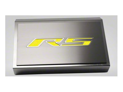 Brushed Fuse Box Cover with RS Top Plate; Solid Yellow (16-24 Camaro LT w/ RS Package)