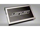 Brushed Fuse Box Cover with SS Top Plate; Black Carbon Fiber (16-24 Camaro SS)