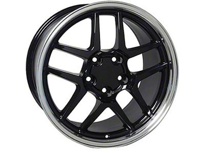 C5 Z06 Style Gloss Black Machined Wheel; 17x9.5 (93-02 Camaro)