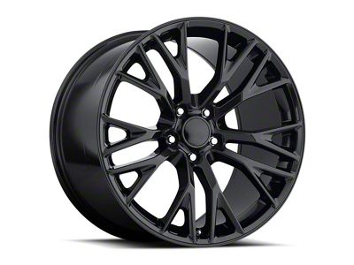 C7 ZO6 Replica Gloss Black Wheel; Rear Only; 19x10; 56mm Offset (93-02 Camaro)