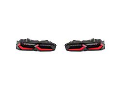 C8 Style Sequential LED Tail Lights; Black Housing; Red Lens (19-24 Camaro)