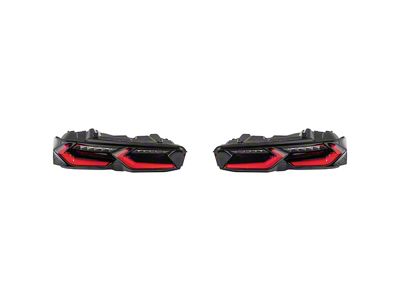 C8 Style Sequential LED Tail Lights; Black Housing; Red Lens (19-24 Camaro)