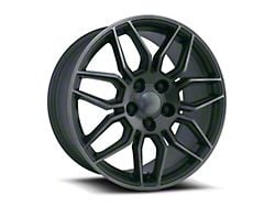 C8 ZO6 Replica Satin Titanium Grey Machine Face Wheel; 18x8.5; 54mm Offset (93-02 Camaro)