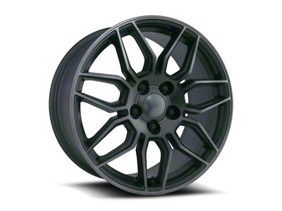 C8 ZO6 Replica Satin Titanium Grey Machine Face Wheel; 18x8.5; 54mm Offset (93-02 Camaro)