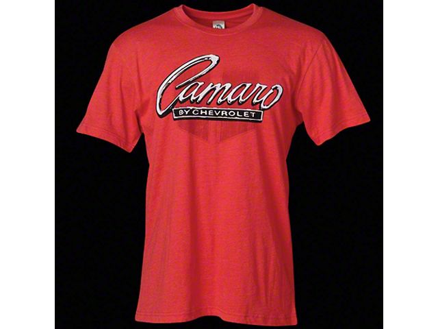 Camaro by Chevrolet Emblem T-Shirt; Red