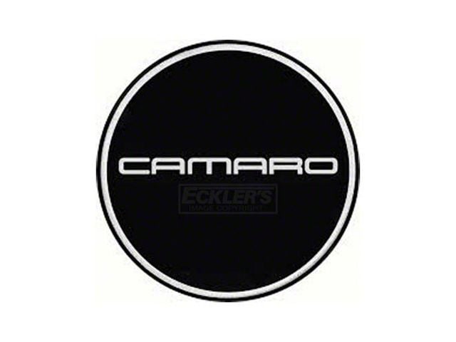 Center Cap with Camaro Logo; Black and Chrome (82-02 Camaro)
