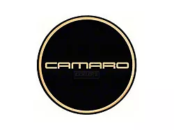 Center Cap with Camaro Logo; Black and Gold (82-02 Camaro)