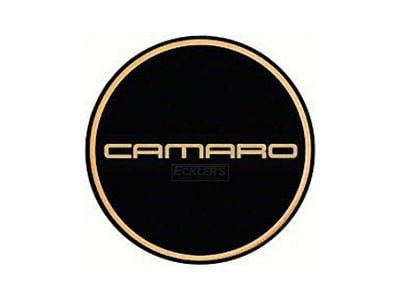 Center Cap with Camaro Logo; Black and Gold (82-02 Camaro)