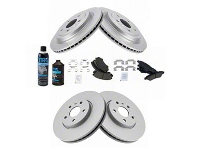 Ceramic Brake Rotor, Pad, Brake Fluid and Cleaner Kit; Front and Rear (10-15 Camaro LS, LT)