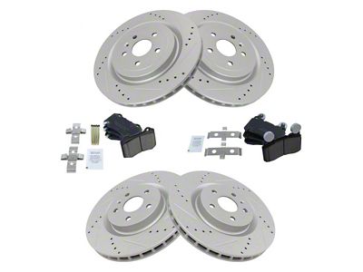 Ceramic Brake Rotor and Pad Kit; Front and Rear (10-15 Camaro SS)