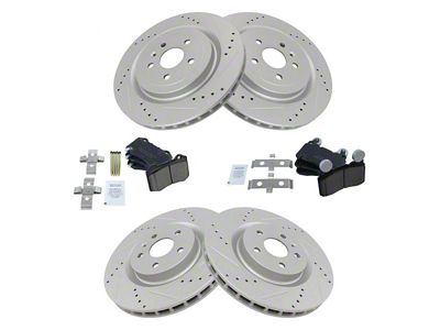 Ceramic Brake Rotor and Pad Kit; Front and Rear (10-15 Camaro SS)