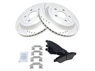 Ceramic Brake Rotor and Pad Kit; Rear (10-15 Camaro LS, LT)