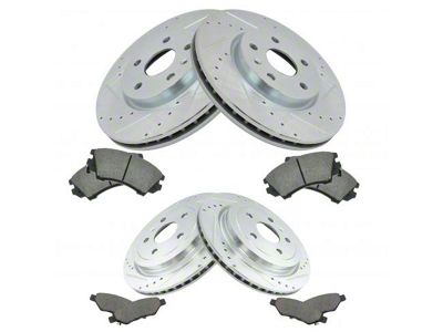 Ceramic Performance Brake Rotor and Pad Kit; Front and Rear (10-15 Camaro LS, LT)