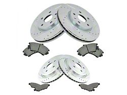 Ceramic Performance Brake Rotor, Pad, Brake Fluid and Cleaner Kit; Front and Rear (10-15 Camaro LS, LT)