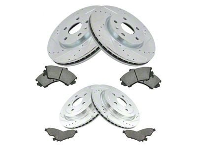 Ceramic Performance Brake Rotor, Pad, Brake Fluid and Cleaner Kit; Front and Rear (10-15 Camaro LS, LT)