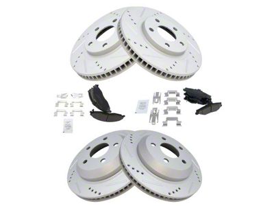 Ceramic Performance Brake Rotor and Pad Kit; Front and Rear (98-02 Camaro)