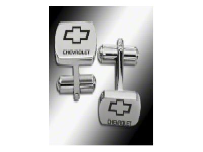 Chevrolet Bowtie Logo Cufflinks; Stainless Steel