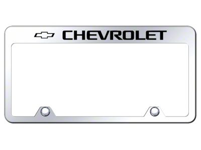 Chevrolet Laser Etched Inverted License Plate Frame; Mirrored (Universal; Some Adaptation May Be Required)