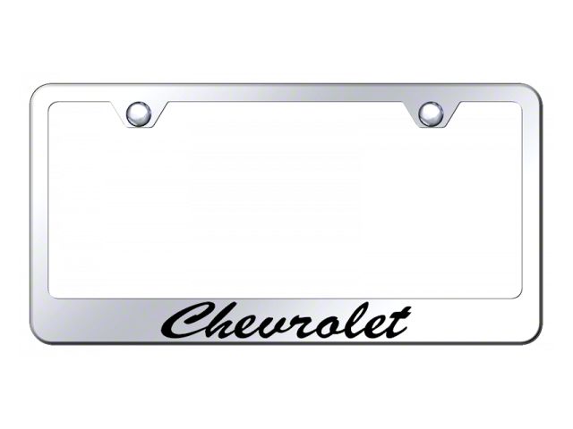 Chevrolet Script Laser Etched License Plate Frame (Universal; Some Adaptation May Be Required)