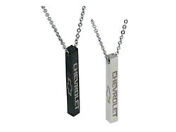 Chevy Bar Necklace; Silver