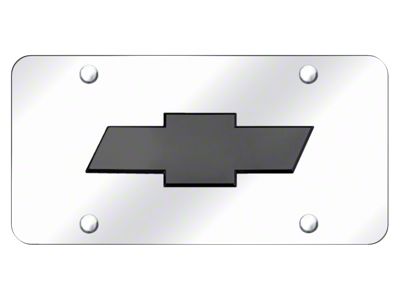 Chevy Logo License Plate; Black Pearl on Chrome (Universal; Some Adaptation May Be Required)