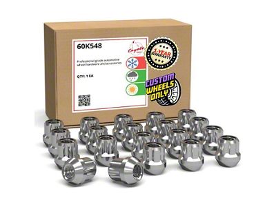 Chrome OE Truck Spline Lug Nut Kit; 14mm x 1.5; Set of 20 (10-24 Camaro)
