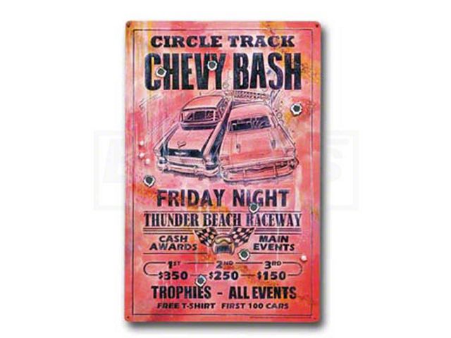 Circle Track Chevy Bash Metal Sign