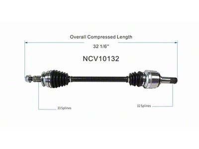 CV Axle Assembly; Rear Passenger Side (2011 Camaro LS, LT w/ Manual Transmission)