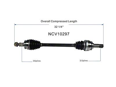 CV Axle Assembly; Rear Passenger Side (2010 Camaro LS, LT w/ Manual Transmission)