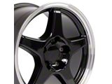 CV01 Black with Machined Lip Wheel; 17x9.5; 56mm Offset (93-02 Camaro)