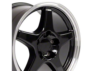 CV01 Black with Machined Lip Wheel; 17x9.5 (93-02 Camaro)