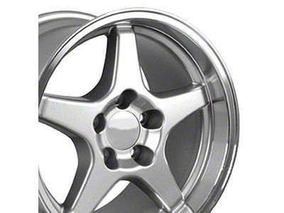 CV01 Silver with Machined Lip Wheel; Rear Only; 17x11; 50mm Offset (93-02 Camaro)